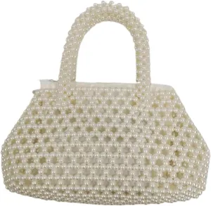 Pearl Evening Bag Hand-woven Crystal Bag Women's Retro Pearl In Handbag Elegant Versatile Ladies Bags For Party Prom Wedding