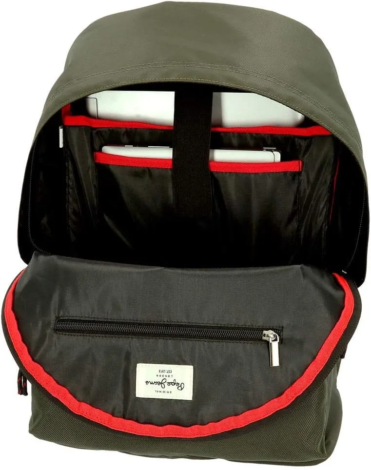 Pepe Jeans Bromley Laptop-Rucksack Grn 31x42x17,5 cms Polyester 14" 2.28L