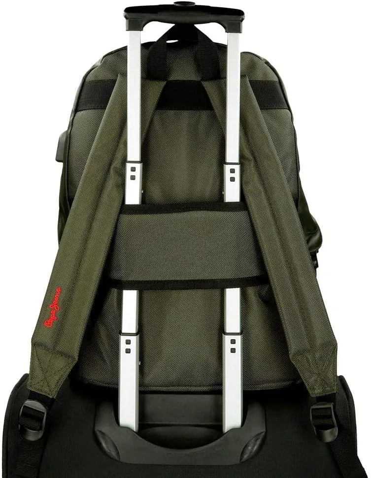 Pepe Jeans Bromley Laptop-Rucksack Grn 31x42x17,5 cms Polyester 14" 2.28L