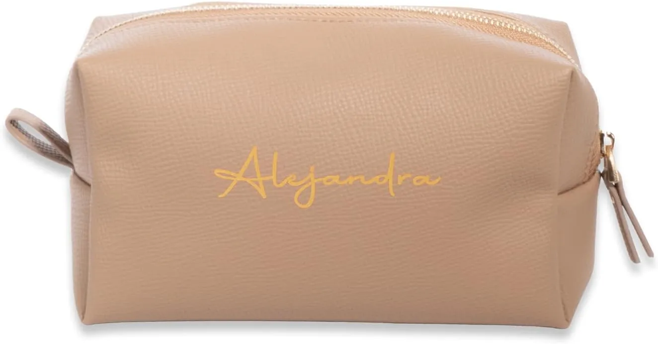 Personalized Bridesmaid Makeup Bag, Customized Wedding Gift, Toiletry Bag, Bridal Shower, Bachelorette (Earth)