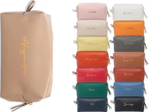 Personalized Bridesmaid Makeup Bag, Customized Wedding Gift, Toiletry Bag, Bridal Shower, Bachelorette (Earth)