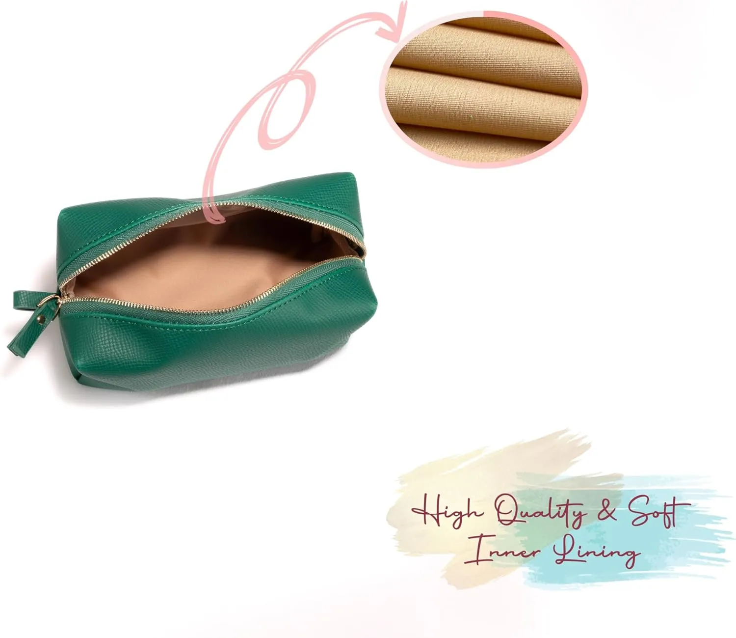 Personalized Bridesmaid Makeup Bag, Customized Wedding Gift, Toiletry Bag, Bridal Shower, Bachelorette (Green)