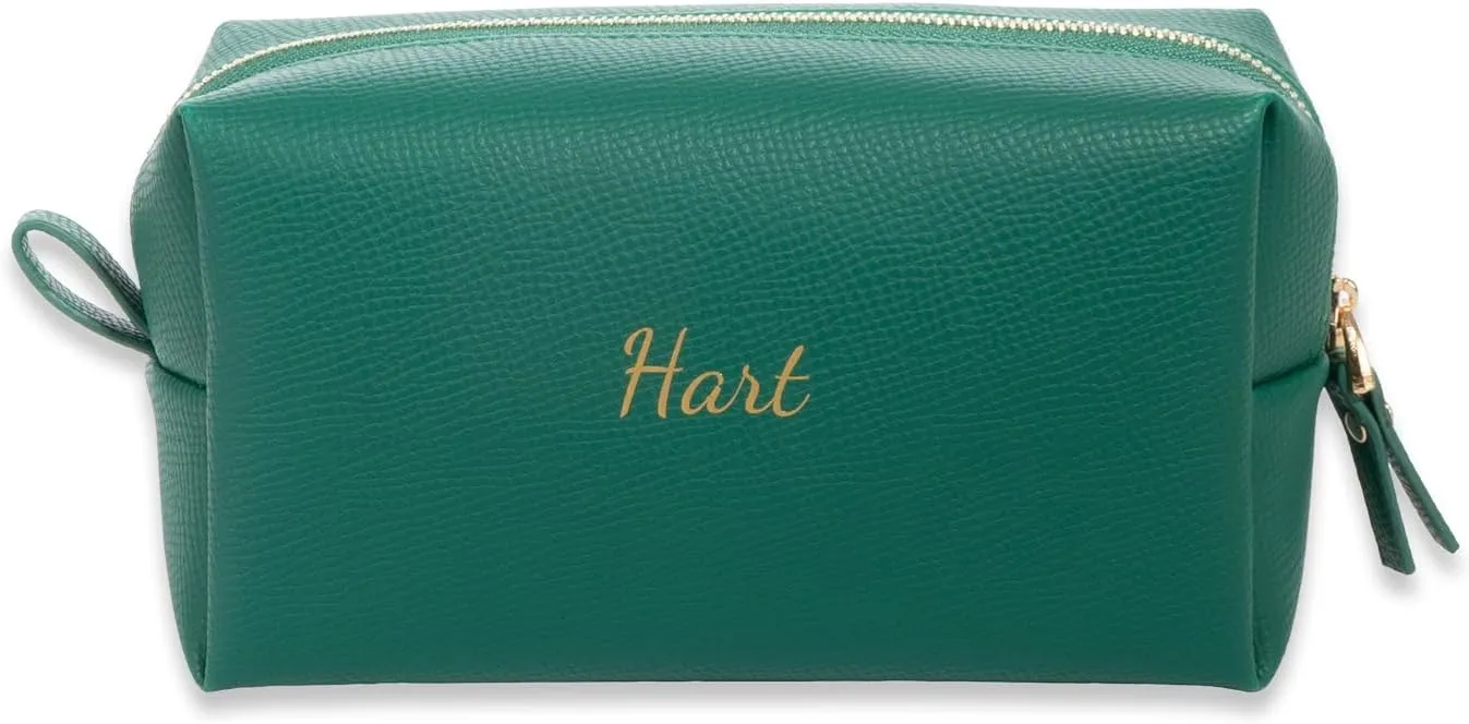 Personalized Bridesmaid Makeup Bag, Customized Wedding Gift, Toiletry Bag, Bridal Shower, Bachelorette (Green)