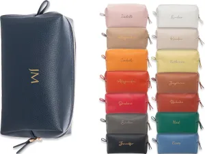 Personalized Bridesmaid Makeup Bag, Customized Wedding Gift, Toiletry Bag, Bridal Shower, Bachelorette (Navy Blue)