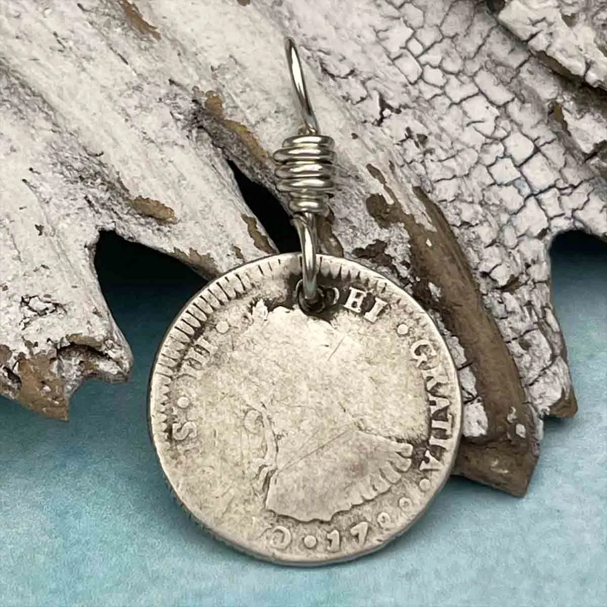 Pirate Chic Silver 1 Reale Spanish Portrait Dollar Dated 1788 - the Legendary "Piece of Eight" Pendant | Artifact #8854