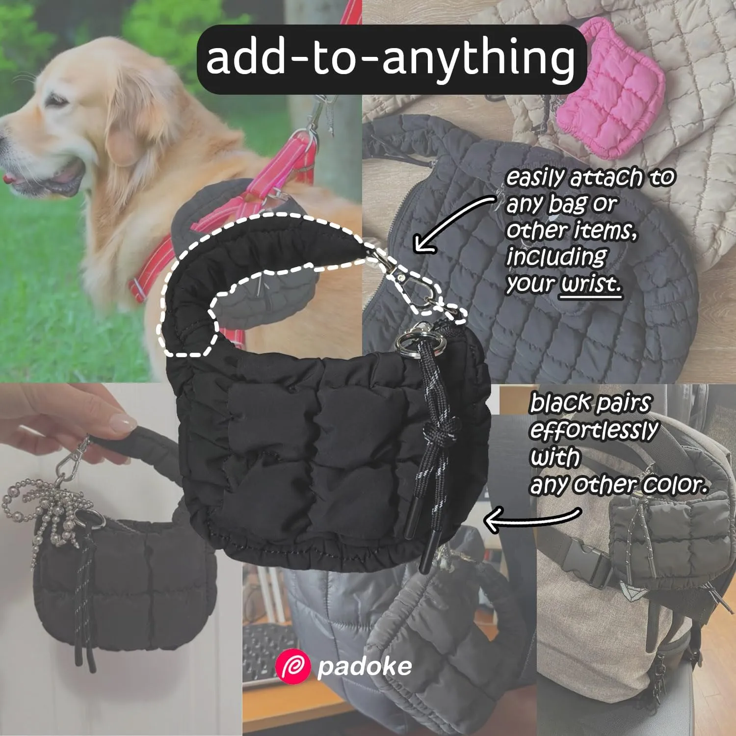 Quilted Mini Puffer Pouch wristlet wallets for women, Versatile mini purse for Essentials, Gifts, and Outdoor Activities