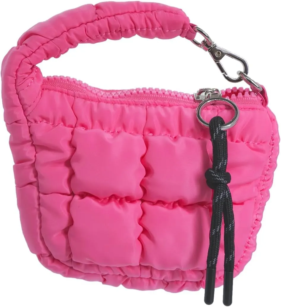 Quilted Mini Puffer Pouch wristlet wallets for women, Versatile mini purse for Essentials, Gifts, and Outdoor Activities