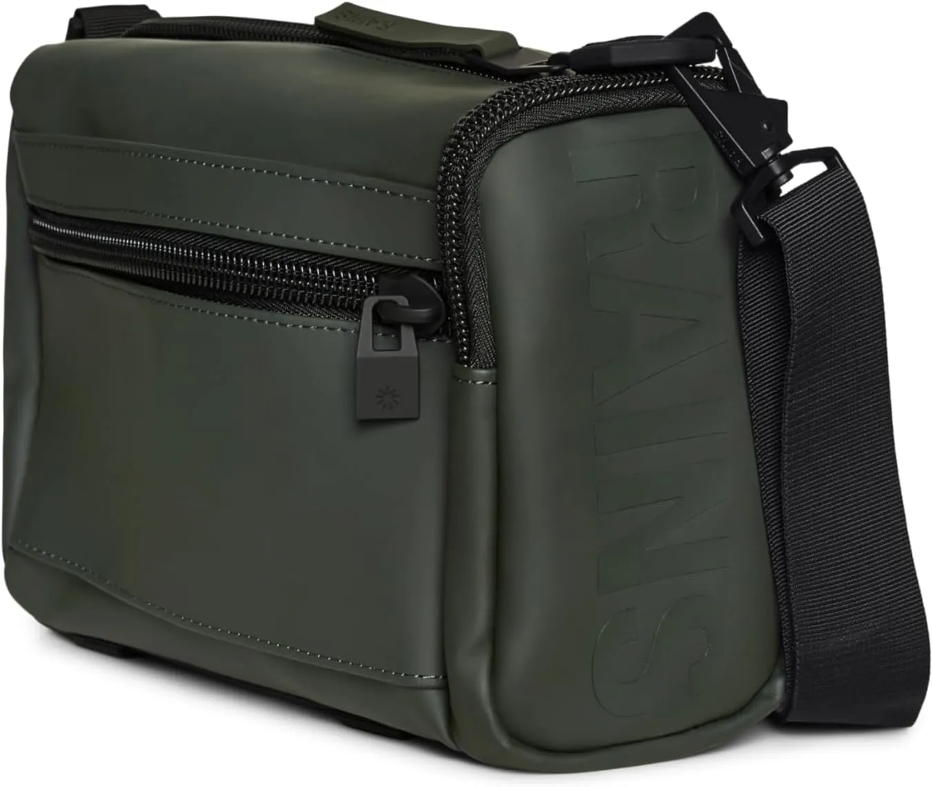 RAINS Black Texel Waterproof Crossbody Bag  Versatile Unisex Sling Bag and Fanny Bag Stylish for Men and Women