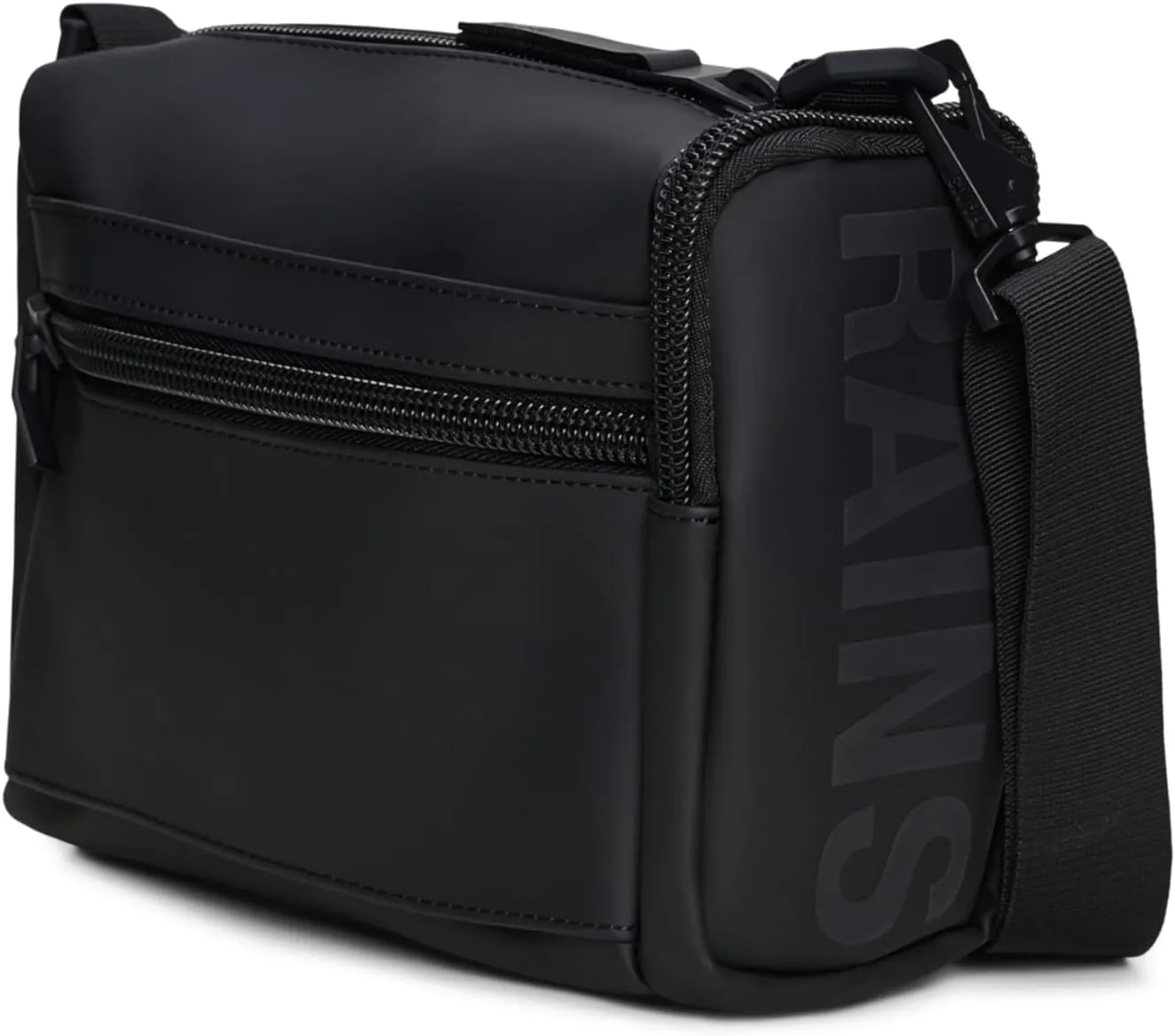 RAINS Black Texel Waterproof Crossbody Bag  Versatile Unisex Sling Bag and Fanny Bag Stylish for Men and Women