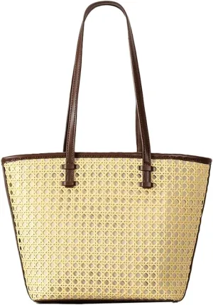 Rattan Hobo Bags for Women Woven Rattan Purses Handbag Shoulder Bag for Beach Summer Travel