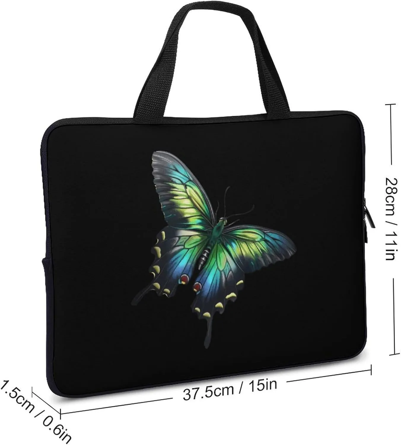 Realistic Birdwing Butterfly Laptop Sleeve Portable Waterproof Computer Bag Pouch Handbag Protective Sleeve