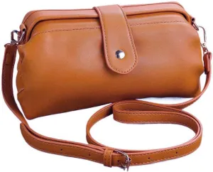 Retro Genuine Leather Doctor's Purse for Women Vintage Crossbody Bag (Brown)