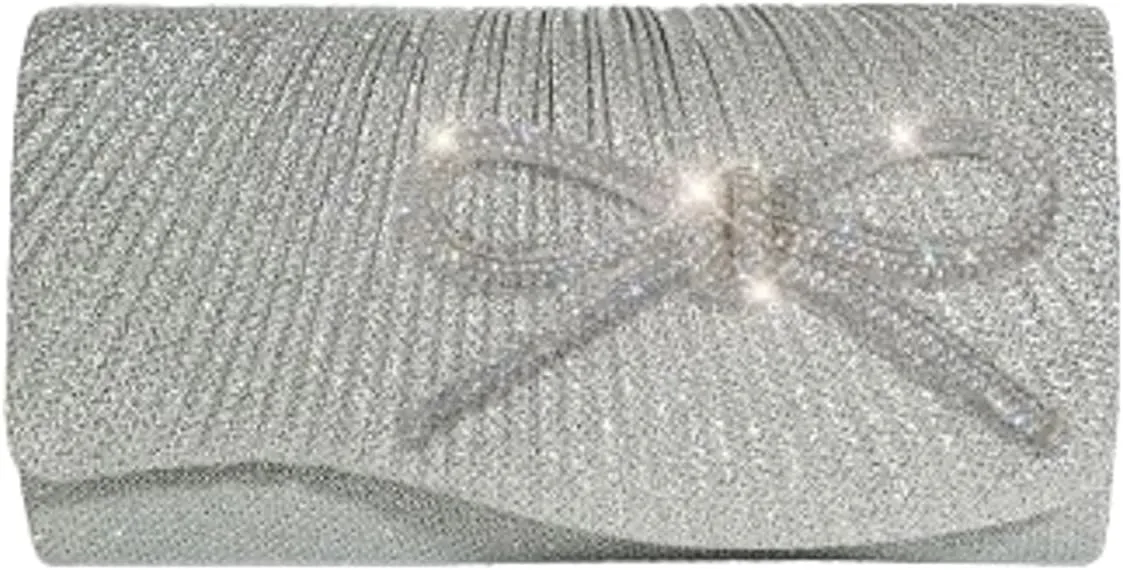 Rhinestone Bow Clutch Purses Women Chic Shiny Evening Handbag Evening Clutch Bag with Chain for Party Prom Wedding 2025