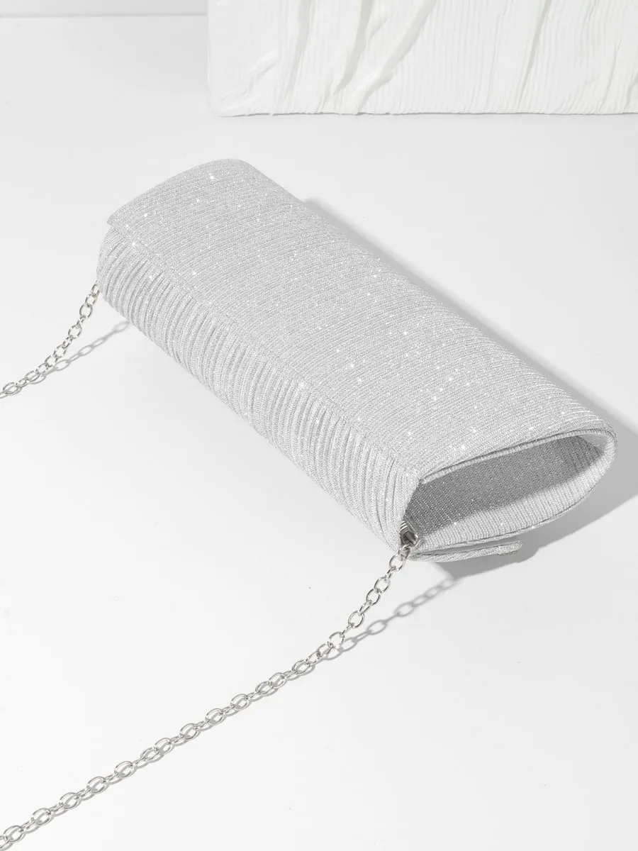 Rhinestone Bow Clutch Purses Women Shiny Evening Handbag Chic Evening Clutch Bag with Chain for Party Prom Wedding
