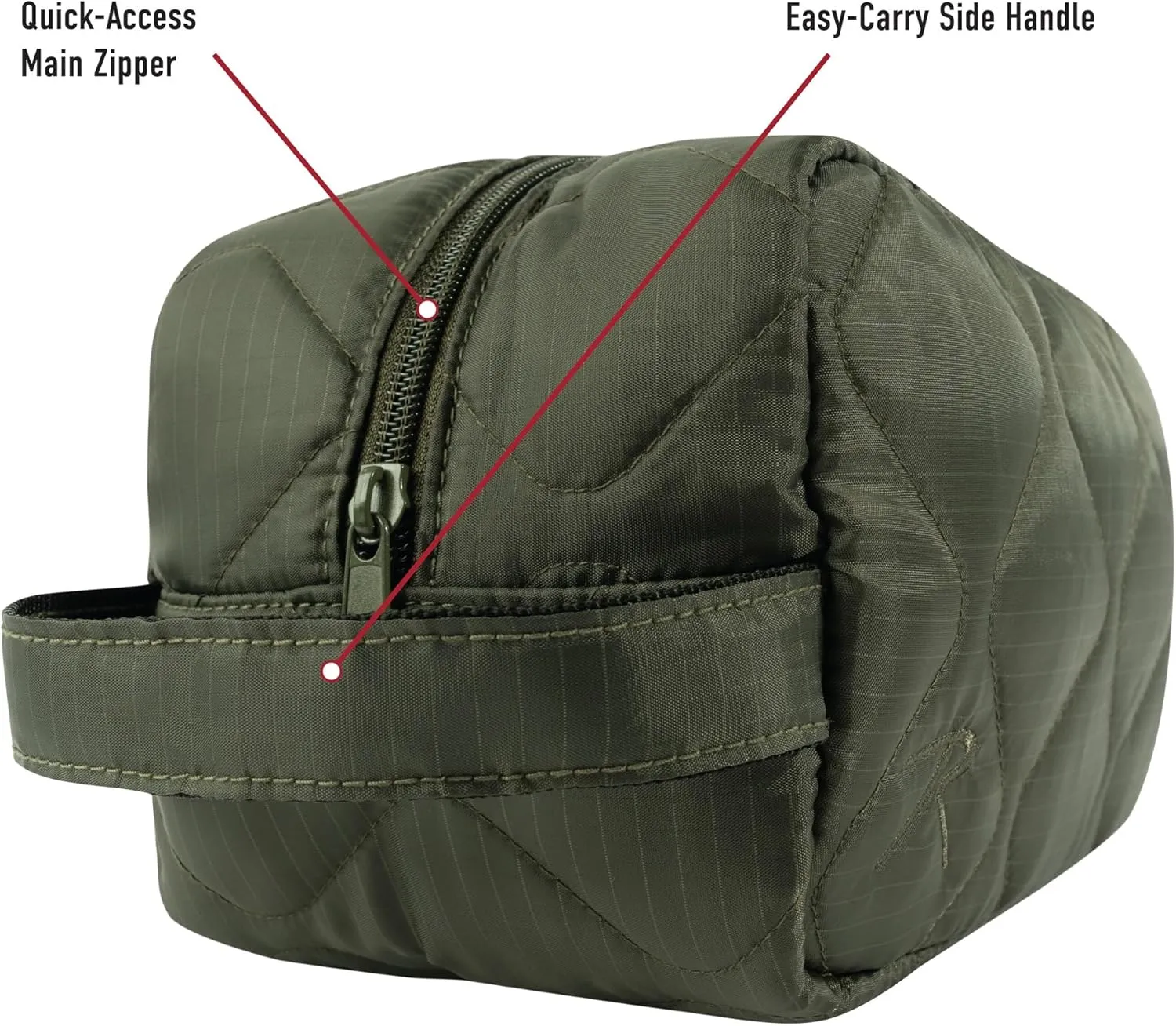 Rothco Lightweight Woobie Travel Kit  Quilted Dopp Toiletry Shower Organizer Shaving Bag