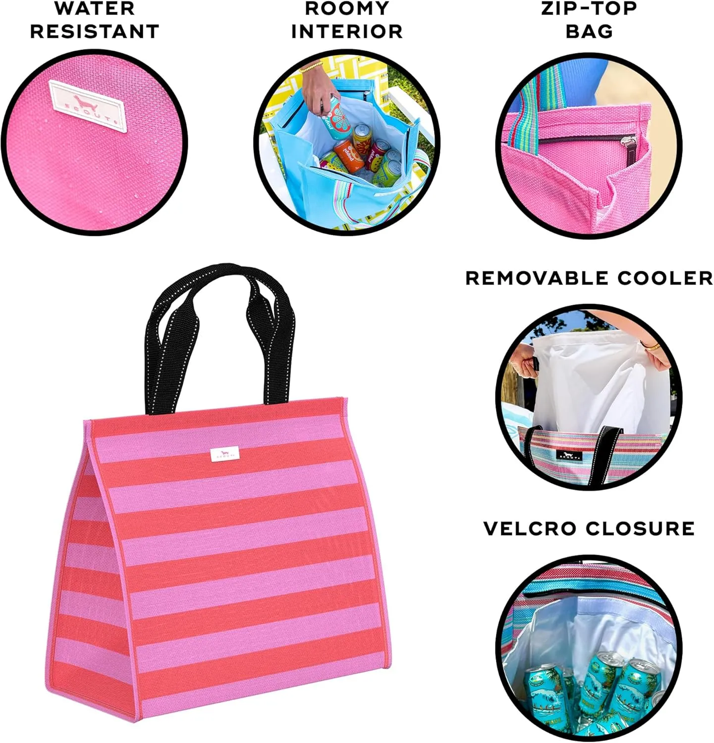 SCOUT Cold Shoulder Cooler Tote - Versatile Two in One Design, Zip-Top Tote Plus Removable Insulated Liner, Perfect for Beach, Pool, Travel