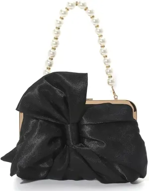 Silk Bow Evening Clutch Purses for Women Chic Pearl Evening Handbag Evening Clutch Bag for Party Prom Wedding 2025