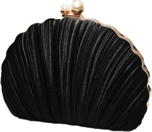 Silk Evening Clutch Purses Women Chic Shell-shaped Evening Handbag Evening Clutch Bag with Chain for Prom Wedding 2025