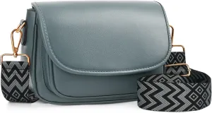 Small Crossbody Bags for Women Trendy Flap Saddle Purses Vegan Leather Shoulder Bags with Guitar Strap