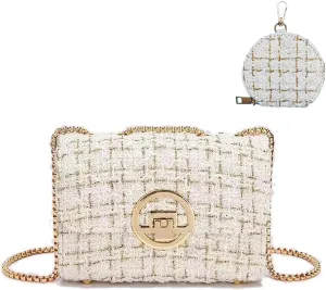 Small Shoulder Bag for Women Trendy Ladies Crossbody Bag with Chain Designer Purses Handbag Clutch Evening Bags