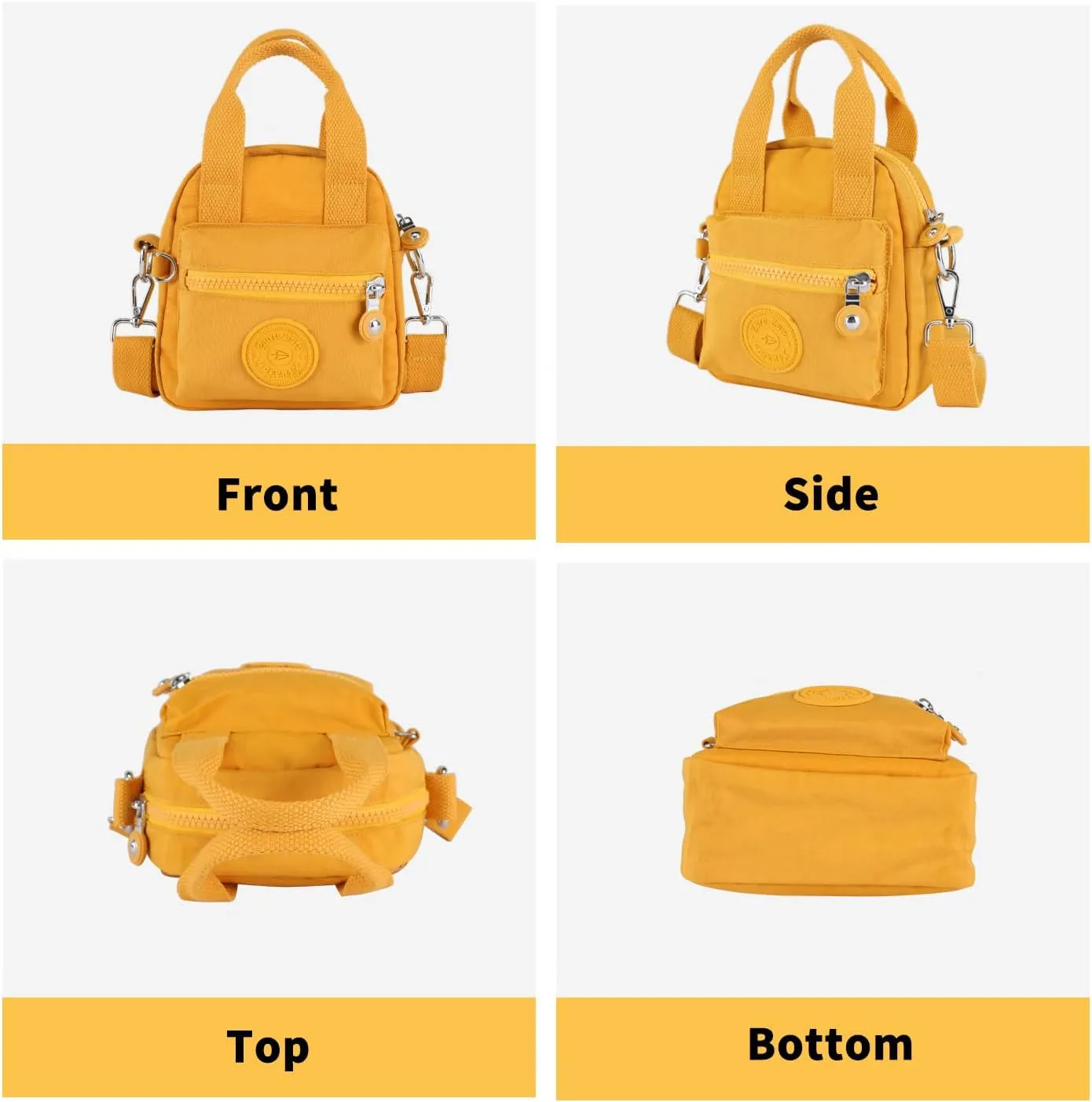 Small Tote Bag with Zipper, Women Waterproof Mini Crossbody Handbags Shoulder Bag Ladies Casual Satchel