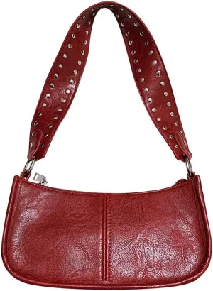 Small Women's Crescent Shoulder Bags Retro Y2k Purse Fashion PU Leather Shoulder Crossbody Bag Hobo Handbag Chic Purse