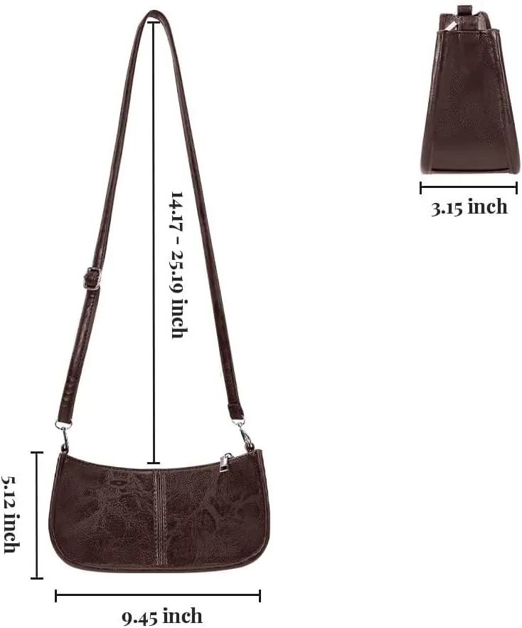 Small Women's Crescent Shoulder Bags Retro Y2k Purse Fashion PU Leather Shoulder Crossbody Bag Hobo Handbag Chic Purse