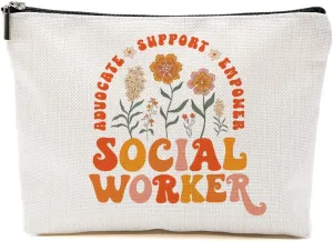 Social Worker Gifts, Social Worker Social Work Makeup Bag, Social Worker Appreciation Gifts, Social Work Gifts, Birthday Graduation Thank You Gifts for Women Female Teacher Colleagues Cosmetic Bag