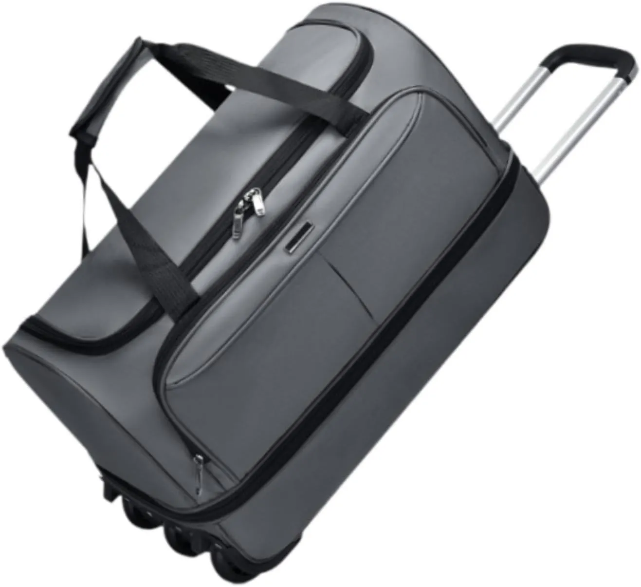 Soft Wheeled Wheeled Bag with Portable Maneuvering Handbag Versatile Baggage Bag in The Open Air for Travel in The Middle of, gray, M