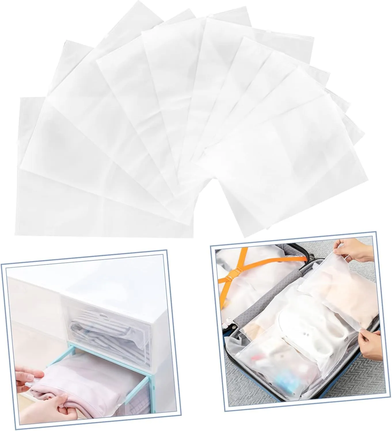 SOIMISS Lightweight Luggage Organizer Bag 10pc Eva Travel Clothing Storage Pouches Sealed Storage Bags Garment