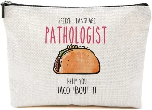 Speech Therapy Gifts For Speech Language Pathologist, Speech Therapist Gift for Women, Speech Therapist Appreciation Makeup Bag, Therapist Cosmetic Bag - Speech Language Pathologist Help Taco