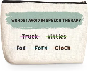 Speech Therapy Gifts Speech Therapist Gift Funny Makeup Bag SLP Gifts for Speech Language Pathologist Appreciation Gifts for Women Friend Bestie Her Cosmetic Bag travel pouch Christmas Graduation