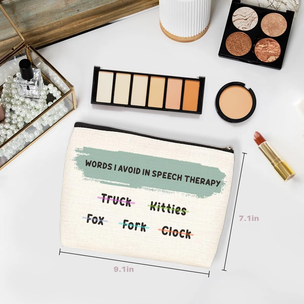 Speech Therapy Gifts Speech Therapist Gift Funny Makeup Bag SLP Gifts for Speech Language Pathologist Appreciation Gifts for Women Friend Bestie Her Cosmetic Bag travel pouch Christmas Graduation