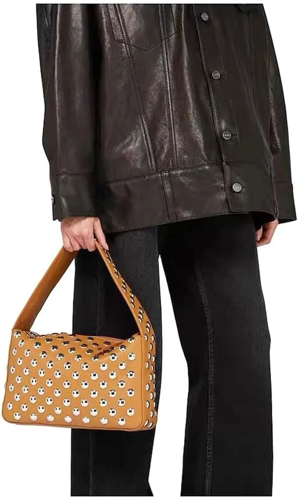 Studded Handbag for Women - Black Punk Shoulder Bag 90s 2000s Vegan Fall Fashion Trendy Purse