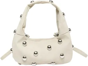 Studded Purse Suede Bags for Women Y2k Purse Crescent Shoulder Bag Suede Handbag Hobo Bag Fall Crossbody Bag Studded Bag