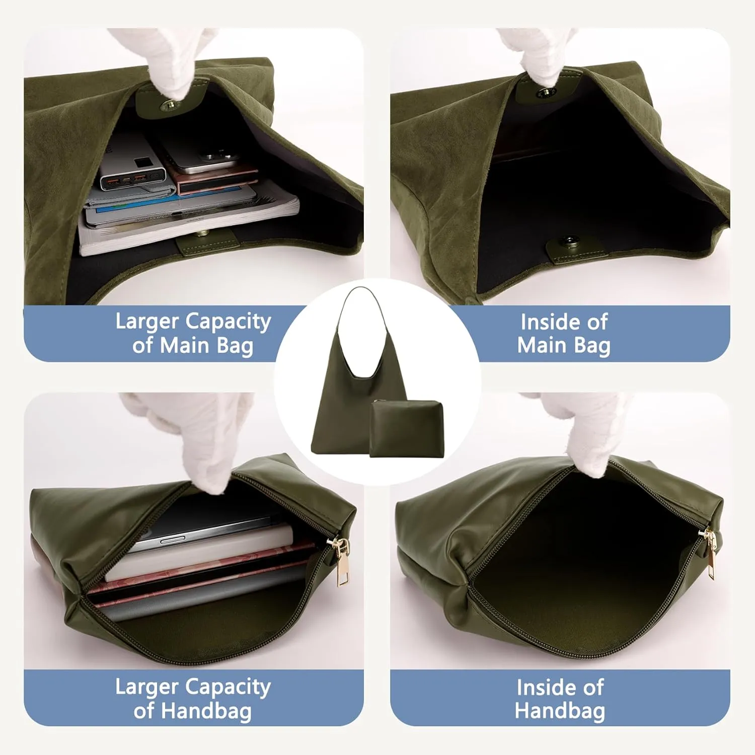 Suede Hobo Bags for Women Large Tote Bags Work Casual Shoulder Handbags Purses