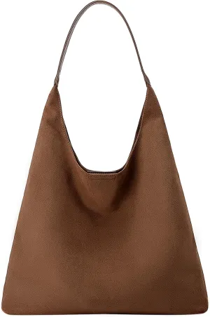 Suede Hobo Bags for Women Large Tote Bags Work Casual Shoulder Handbags Purses