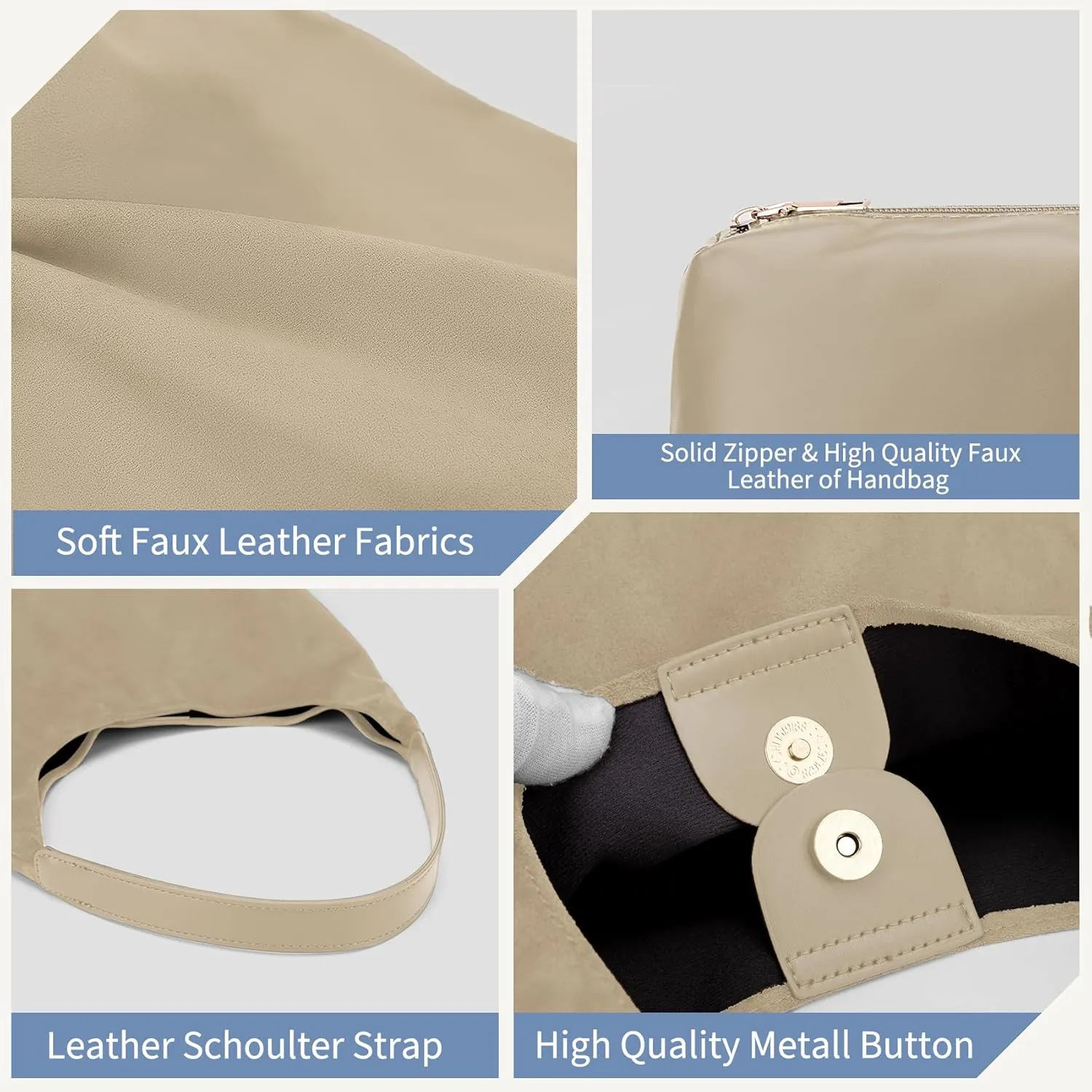 Suede Hobo Bags for Women Large Tote Bags Work Casual Shoulder Handbags Purses