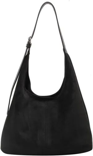 Suede Hobo Bags for Women Slouchy Bag Suede Purse Suede Tote Bag Large Capacity Chic Hobo Bag for Travel Work