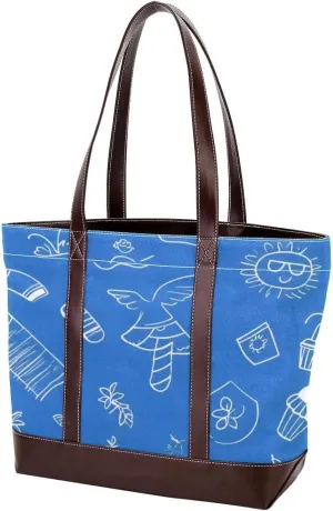 Summer Fruit-1123 Tote Bags Durable Leather Canvas Purses and Handbags for Women Top Handle Shoulder Satchel Hobo Bags