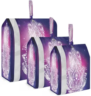 susiyo Boho Trippy Tarot Mandala Packing Cubes for Suitcases 3 Set Travel Packing Organizer Bags for Luggage, Space-Saving Suitcase Organizer Bags Set,Travel Accessories and Essentials