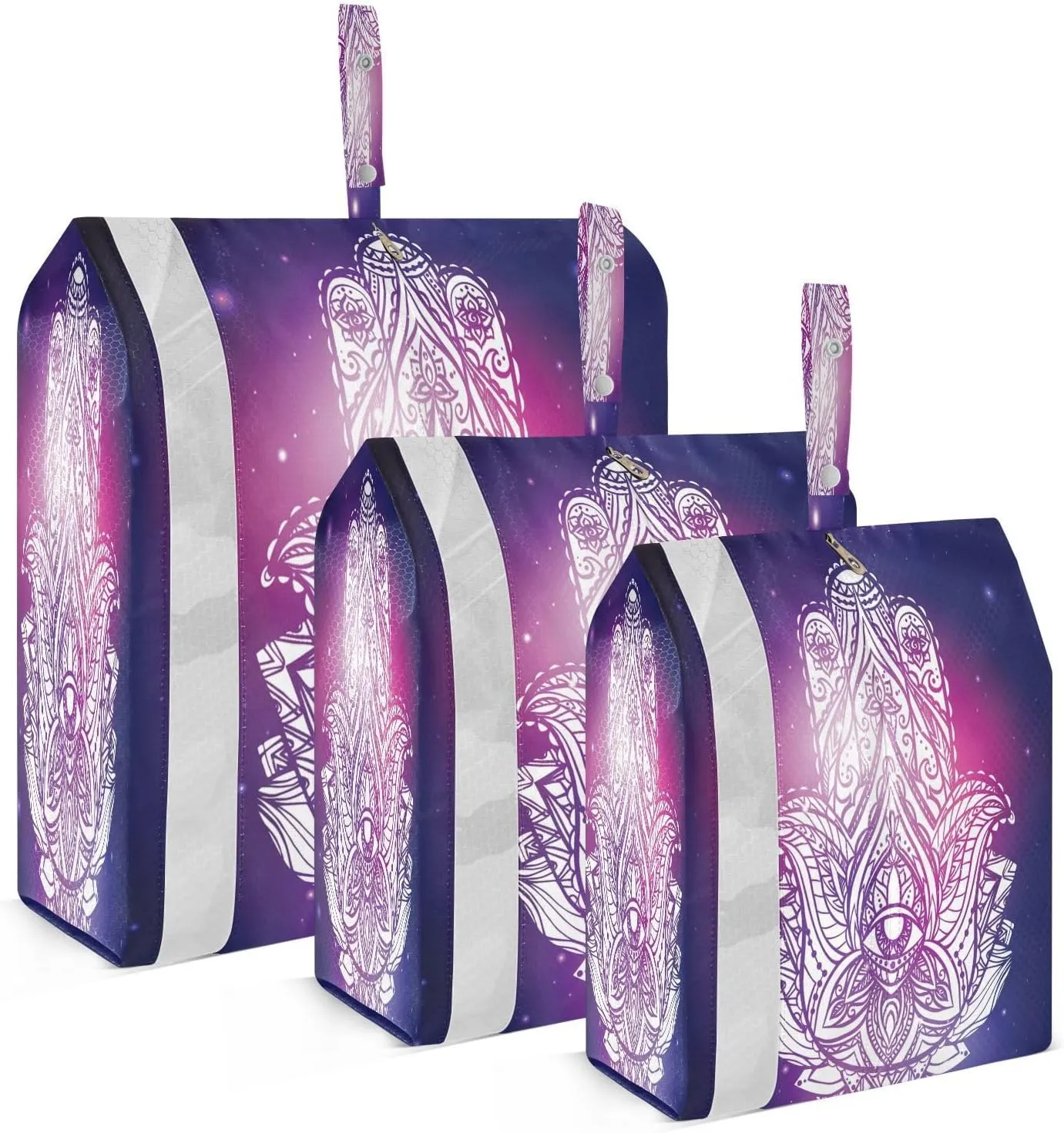 susiyo Boho Trippy Tarot Mandala Packing Cubes for Suitcases 3 Set Travel Packing Organizer Bags for Luggage, Space-Saving Suitcase Organizer Bags Set,Travel Accessories and Essentials