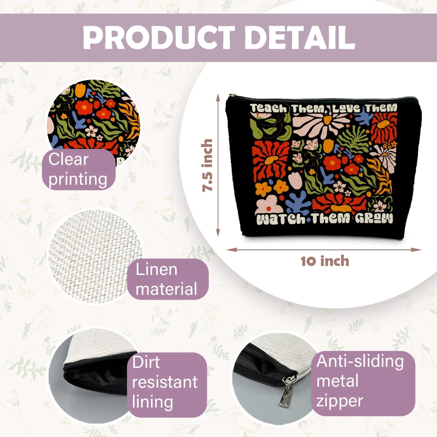 Teacher Gifts: Floral Makeup Bags, Appreciation & Thank You Gifts