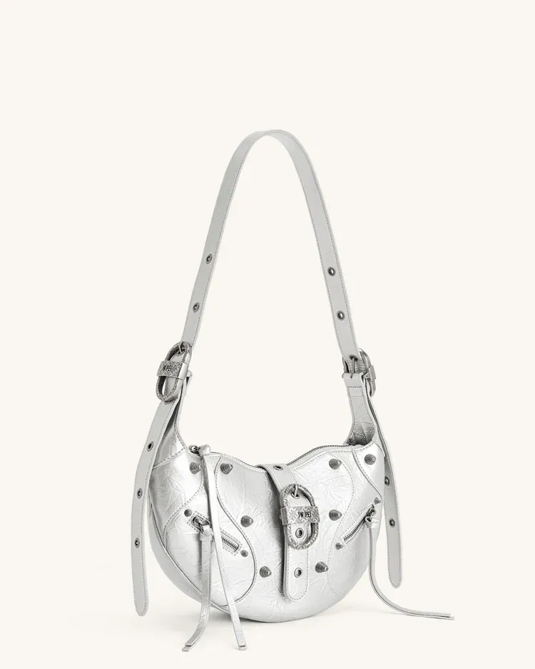 Tessa Metallic Pleating Shoulder Bag