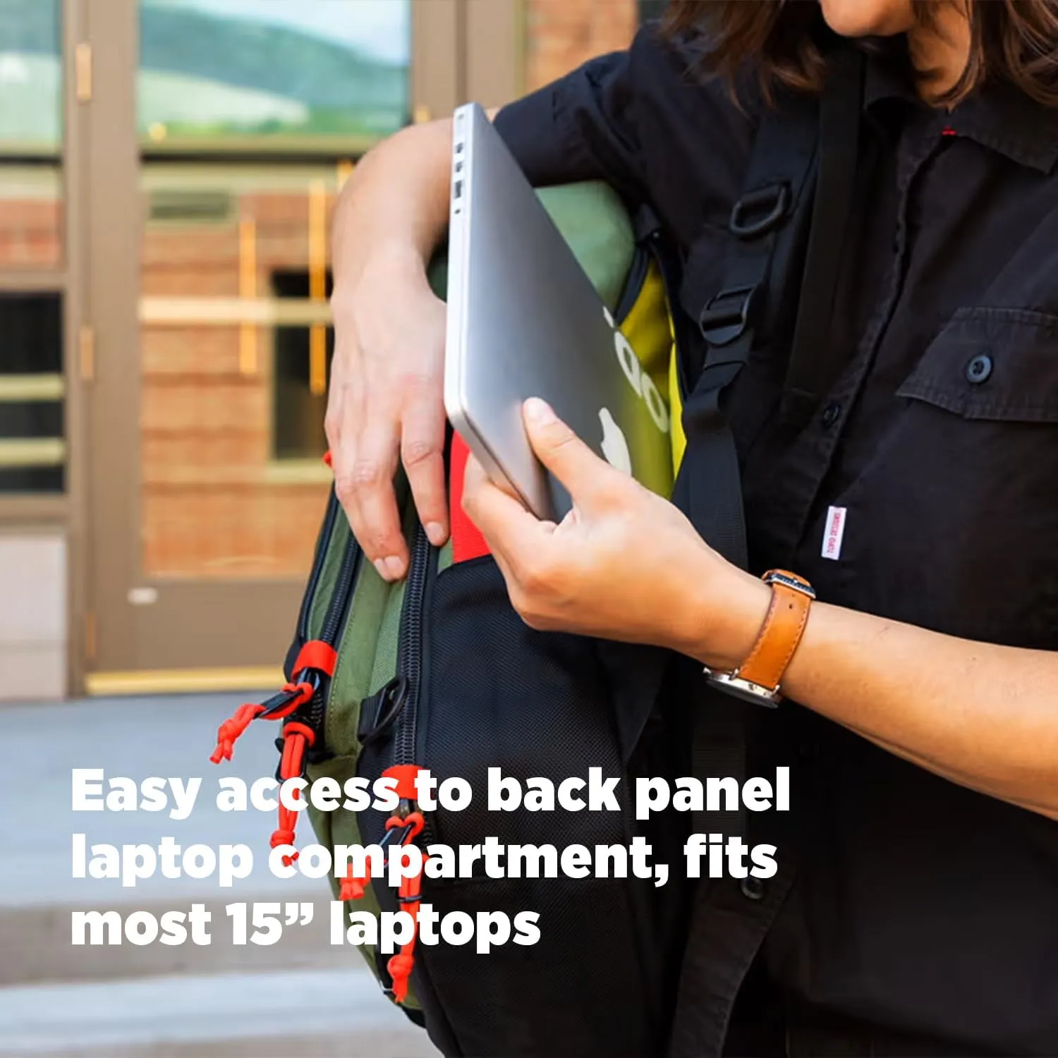 Topo Designs Global Travel Bag 30-40 Liter - Carry-on Compliant Versatile Pack, 3 Carry Options, External Laptop Sleeve (Eco-Friendly, 40L, Denim)