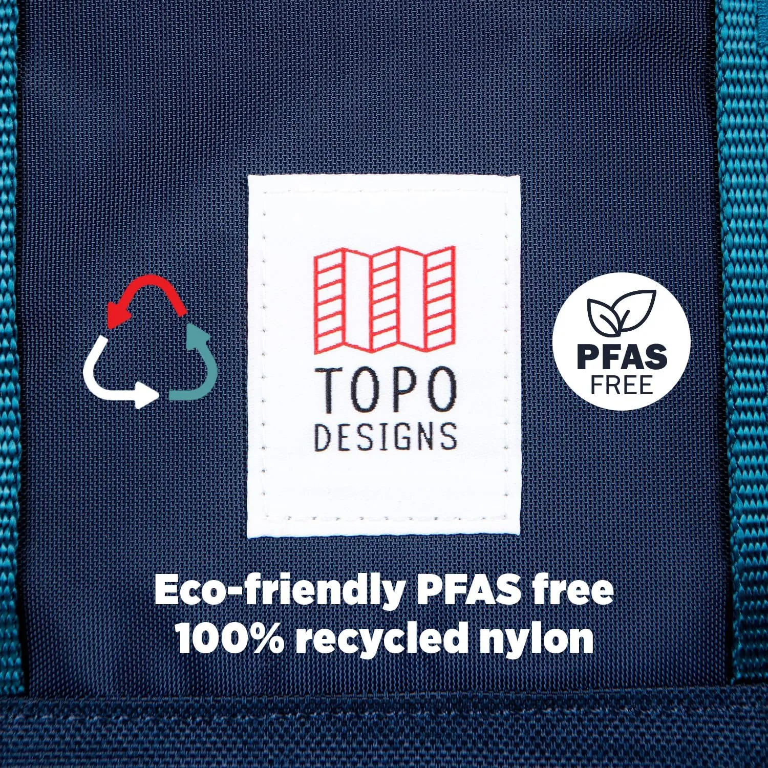 Topo Designs Global Travel Bag 30-40 Liter - Carry-on Compliant Versatile Pack, 3 Carry Options, External Laptop Sleeve (Eco-Friendly, 40L, Denim)