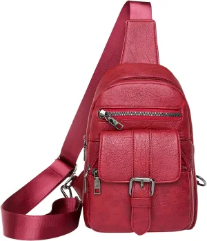 Tote Bag For Women And Men Chest Bag Sling Bag Small Crossbody Pu Leather Satchel Daypack Fashion Shoulder Strap Bags W