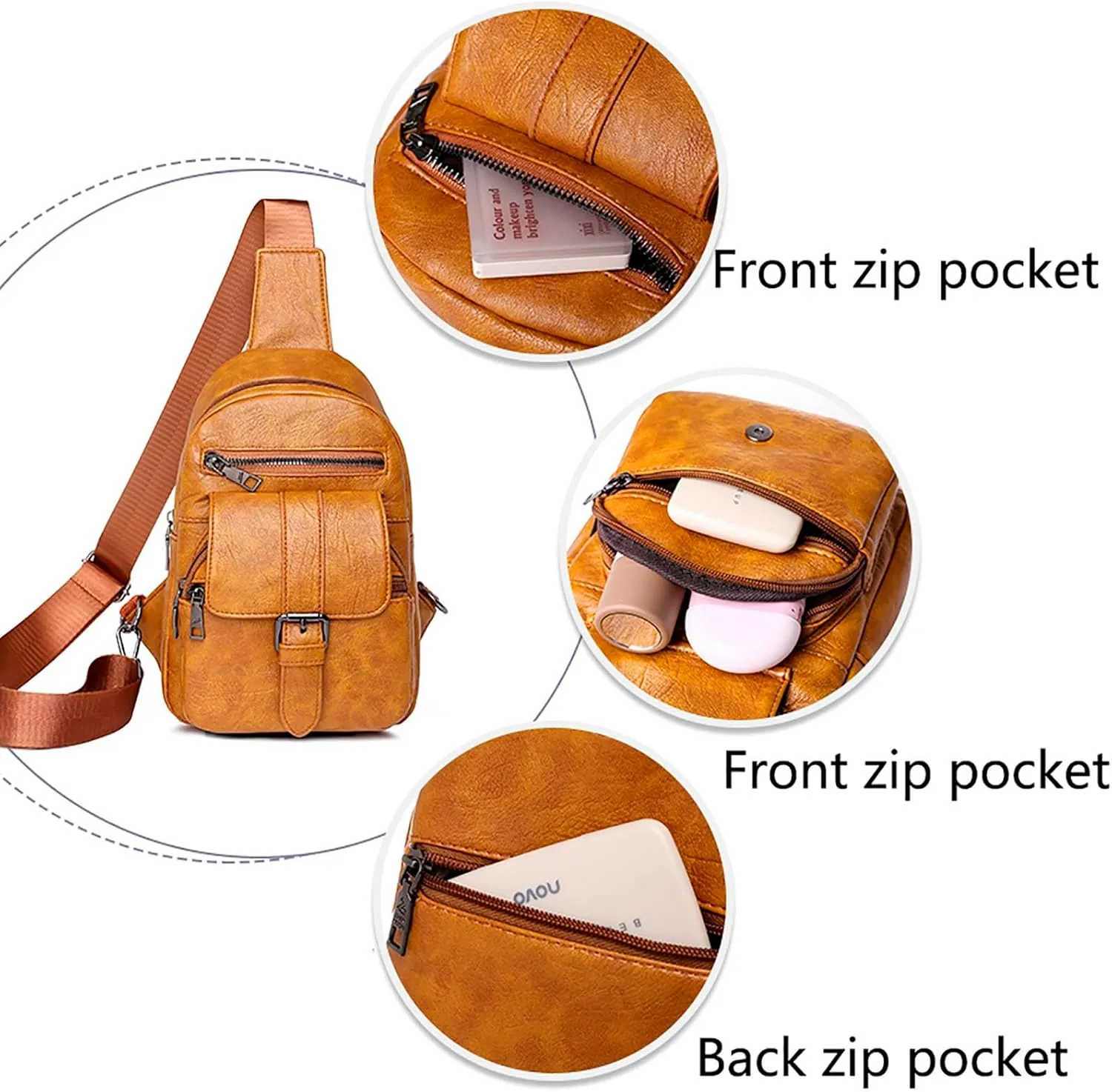 Tote Bag For Women And Men Chest Bag Sling Bag Small Crossbody Pu Leather Satchel Daypack Fashion Shoulder Strap Bags W