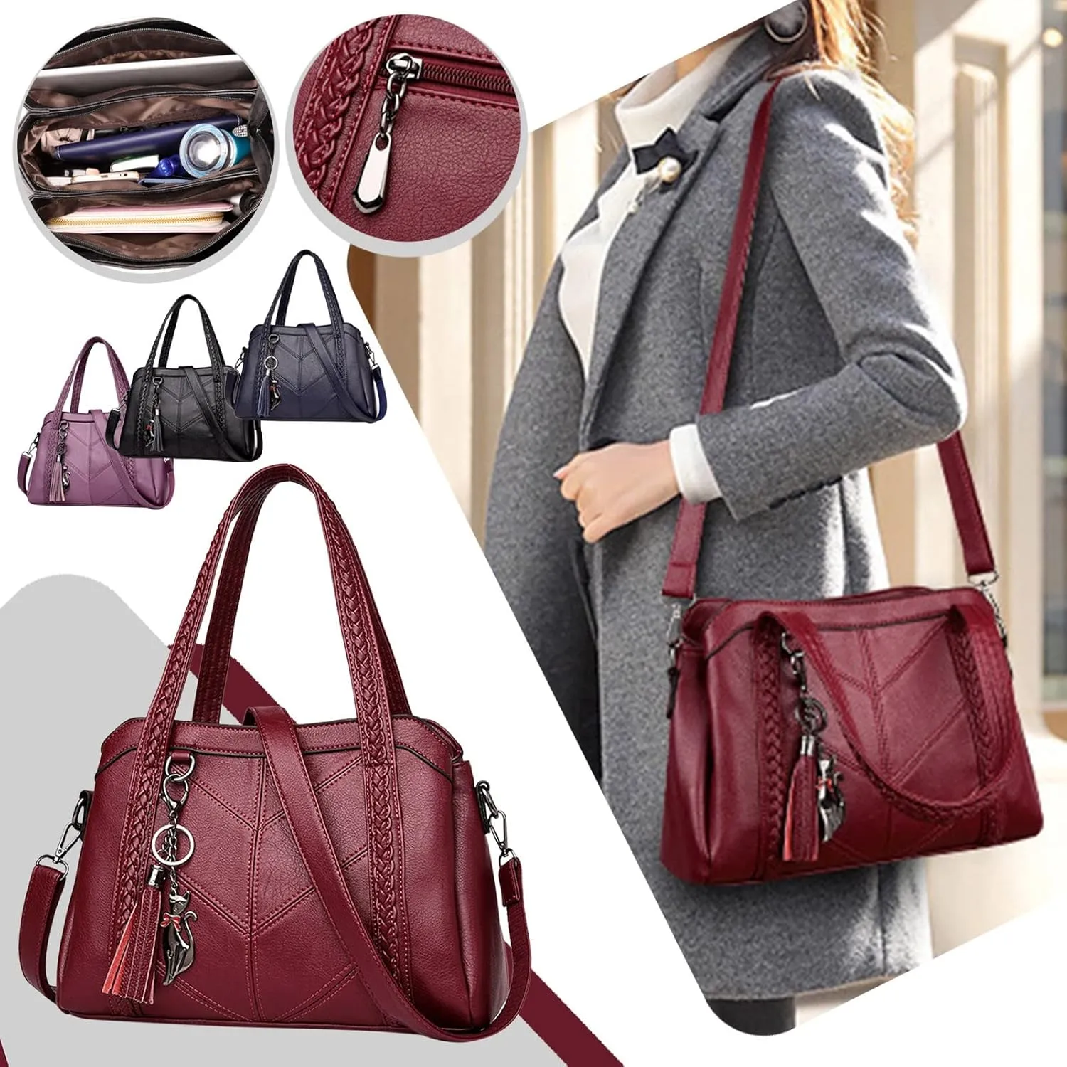Tote Bag For Women Ladies Large Capacity Hobo Handbag Soft Leather Woman Messenger Bags Luxury Purses Crossbody Handbags L