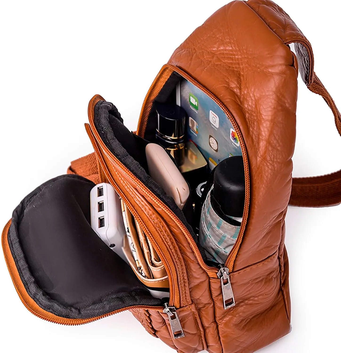 Tote Bag For Women Retro Chest Bag Sling Bag Small Crossbody Pu Leather Satchel Day pack Fashion Shoulder Outdoor Bags E